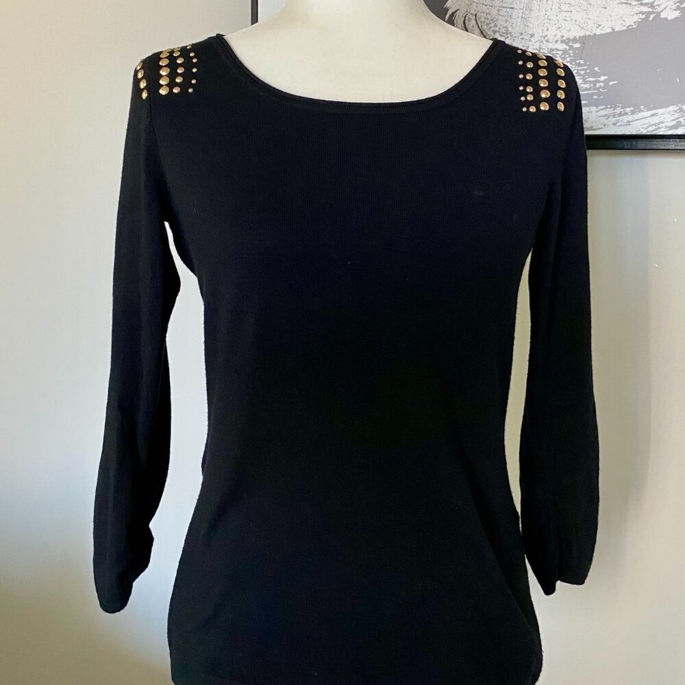 WINTER SALE!! Black Express Sweater with Gold Embellishments